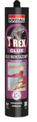KLEJ MONTAŻOWY BŁYSKAWICZNY 380G T-REX SOUDAL DO DREWNA BETONU METALU