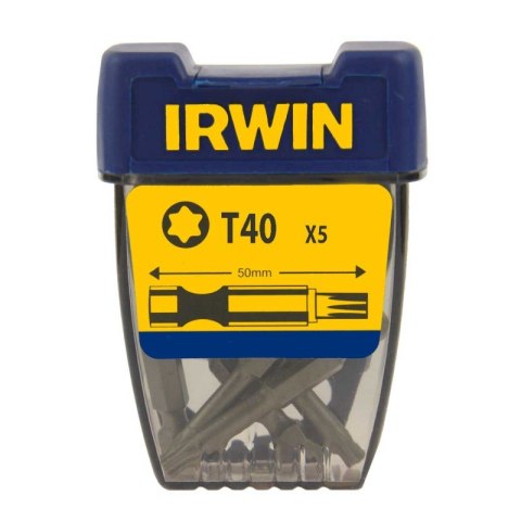 KOŃCÓWKA TYPU TORX 1/4' DŁUGA 50MM 5 SZT. T40 IRWIN KOŃCÓWKA TYPU TORX 1/4' DŁUGA 50MM 5 SZT. T40 IRWIN