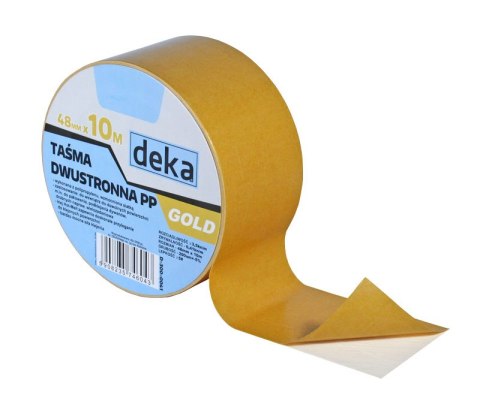 TAŚMA DWUSTRONNA PP GOLD 48MM*10M DEKA TAŚMA DWUSTRONNA PP GOLD 48MM*10M DEKA