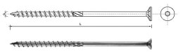 WKRĘT DO DREWNA Z ŁBEM STOŻKOWYM NA TORX 10*260MM T40 UN