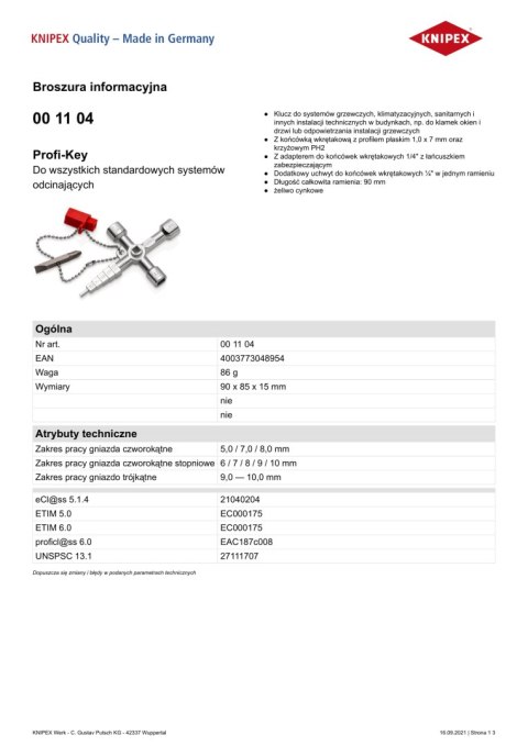 KLUCZE WIELOFUNKCYJNE DO SZAF STEROWNICZYCH TWINKEY KNIPEX KLUCZE WIELOFUNKCYJNE DO SZAF STEROWNICZYCH TWINKEY KNIPEX