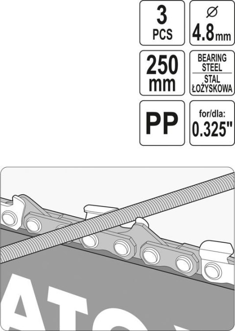 PROWADNIK Z PILNIKIEM DO OSTRZENIA ŁAŃCUCHÓW 4.8MM YATO PROWADNIK Z PILNIKIEM DO OSTRZENIA ŁAŃCUCHÓW 4.8MM YATO