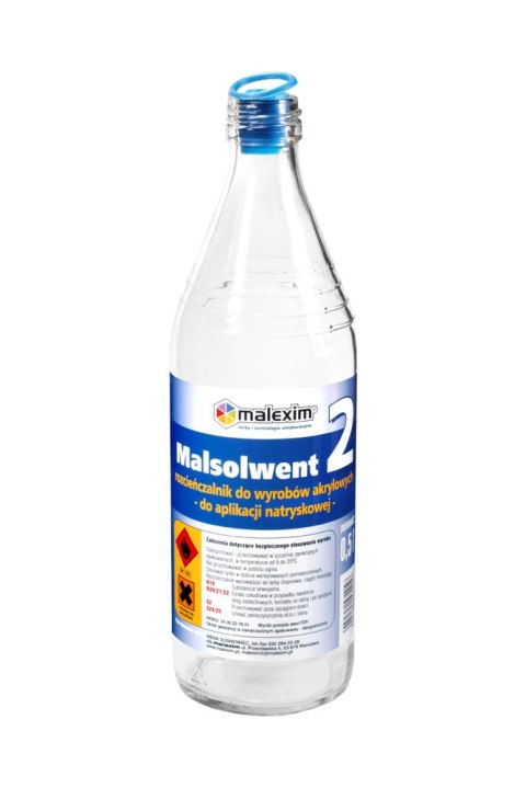 ROZPUSZCZALNIK MALSOLWENT 2 DO AKRYLOWYCH 0.5L MALEXIM ROZPUSZCZALNIK MALSOLWENT 2 DO AKRYLOWYCH 0.5L MALEXIM