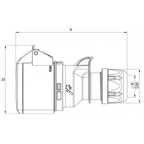 GNIAZDO PRZENOŚNE JEDNOFAZOWE GUMOWE IP44 3P 16A 230V TWIST UN GNIAZDO PRZENOŚNE JEDNOFAZOWE GUMOWE IP44 3P 16A 230V TWIST UN