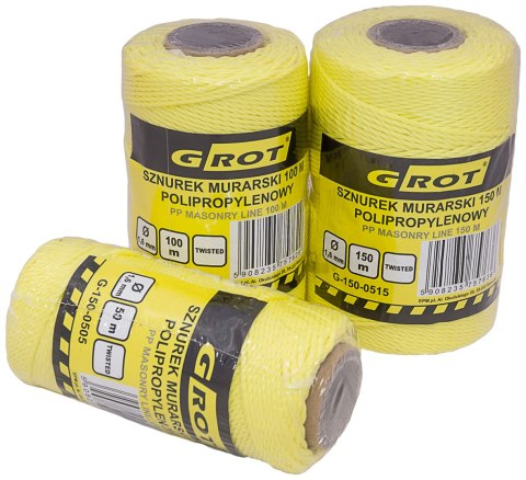 SZNUREK MURARSKI POLIPROPYLENOWY 1.6MM 100M GROT SZNUREK MURARSKI POLIPROPYLENOWY 1.6MM 100M GROT