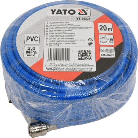WĄŻ PNEUMATYCZNY PVC Z SZYBKOZŁĄCZAMI 10MM*20M YATO WĄŻ PNEUMATYCZNY PVC Z SZYBKOZŁĄCZAMI 10MM*20M YATO
