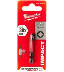 BIT, GROT, KOŃCÓWKA SHOCKWAVE PZ3 50MM 1 SZT MILWAUKEE