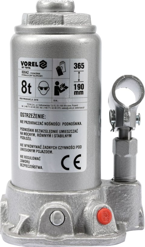PODNOŚNIK HYDRAULICZNY SŁUPKOWY 8T VOREL PODNOŚNIK HYDRAULICZNY SŁUPKOWY 8T VOREL