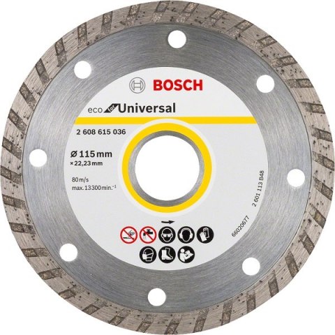TARCZA DIAMENTOWA BUDOWLANA ECO TURBO 115MM BOSCH TARCZA DIAMENTOWA BUDOWLANA ECO TURBO 115MM BOSCH