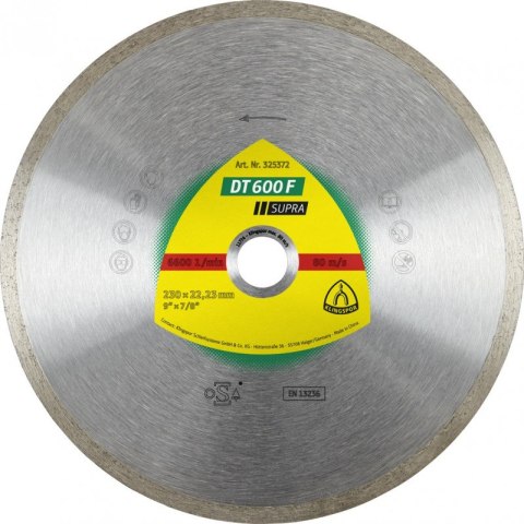 TARCZA DIAMENTOWA GŁADKA DT600F 180MM 325455 KLINGSPOR TARCZA DIAMENTOWA GŁADKA DT600F 180MM 325455 KLINGSPOR