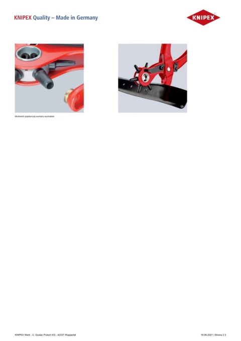DZIURKACZ REWOLWEROWY 220MM KNIPEX DZIURKACZ REWOLWEROWY 220MM KNIPEX