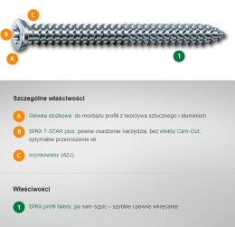 WKRĘT DO RAM 7.5*120MM T-STAR PUS SPAX SPAX