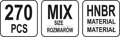 ZESTAW 270 ORINGÓW DO KLIMATYZACJI MATERIAŁ HNBR, ZIELON YATO ZESTAW 270 ORINGÓW DO KLIMATYZACJI MATERIAŁ HNBR, ZIELON YATO