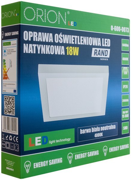 PANEL LED NATYNKOWY Z ZASILACZEM RAND 174*174 12W ORION PANEL LED NATYNKOWY Z ZASILACZEM RAND 174*174 12W ORION