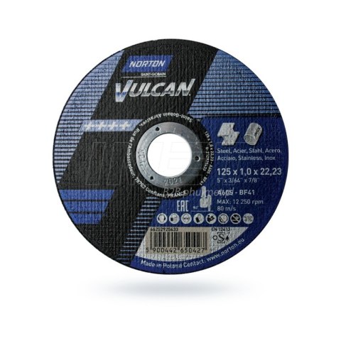 TARCZA DO METALU 125*1.0*22.23 NORTON TARCZA DO METALU 125*1.0*22.23 NORTON