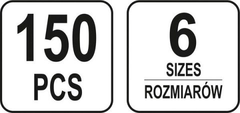 ZESTAW ZAWLECZEK SPRĘŻYSTCH MIX 150SZT YATO ZESTAW ZAWLECZEK SPRĘŻYSTCH MIX 150SZT YATO