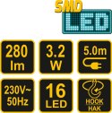 LAMPA WARSZT. PRZEWODOWA LED 3,2W VOREL