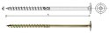 WKRĘT DO DREWNA Z KOŁNIERZEM NA TORX OCYNK ŻÓŁTY 6*280MM T30 UN