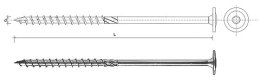 WKRĘT DO DREWNA Z KOŁNIERZEM NA TORX OCYNKOWANY 8*60MM T40 UN