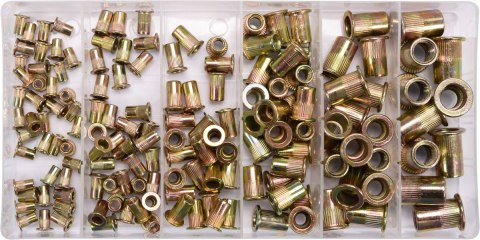 ZESTAW NITONAKRĘTEK STALOWYCH M3- M10, 150SZT YATO ZESTAW NITONAKRĘTEK STALOWYCH M3- M10, 150SZT YATO