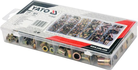ZESTAW NITONAKRĘTEK STALOWYCH M3- M10, 150SZT YATO ZESTAW NITONAKRĘTEK STALOWYCH M3- M10, 150SZT YATO