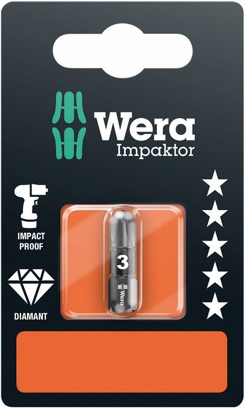 BIT IMPAKTOR, NA BLISTRZ 855/1 IMP DC PZ3*25MM WERA BIT IMPAKTOR, NA BLISTRZ 855/1 IMP DC PZ3*25MM WERA