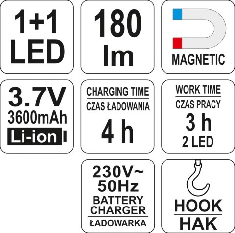 LAMPA WARSZTATOWA 2IN1 LED YATO LAMPA WARSZTATOWA 2IN1 LED YATO