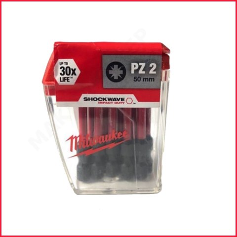 BIT, GROT, KOŃCÓWKA SHOCKWAVE PZ2 25MM SZT. MILWAUKEE BIT, GROT, KOŃCÓWKA SHOCKWAVE PZ2 25MM SZT. MILWAUKEE