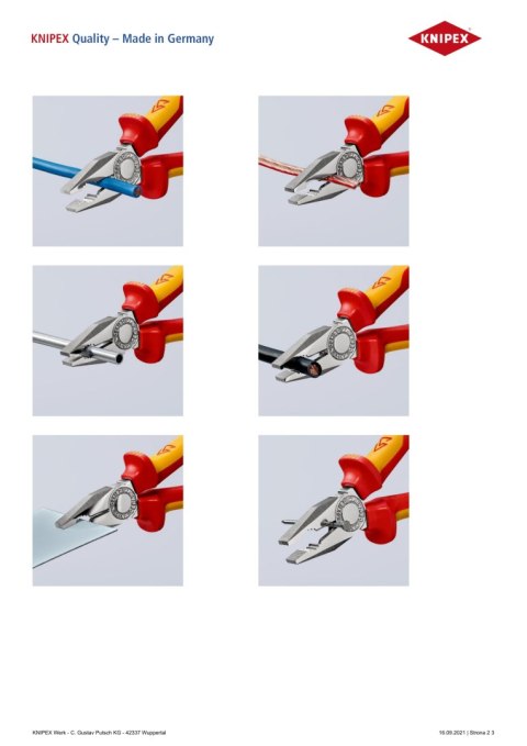 SZCZYPCE UNIWERSALNE IZOLOWANE VDE 180MM KNIPEX SZCZYPCE UNIWERSALNE IZOLOWANE VDE 180MM KNIPEX