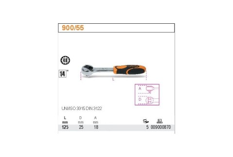 GRZECHOTKA Z DWUKIERUNKOWYM MECHANIZMEM ZAPADKOWYM 1/4'' BETA GRZECHOTKA Z DWUKIERUNKOWYM MECHANIZMEM ZAPADKOWYM 1/4'' BETA