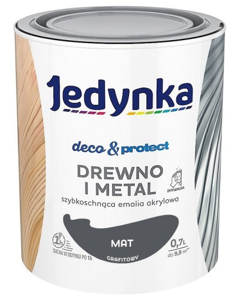 JEDYNKA DECO&PROTECT DREWNO I METAL MAT GRAFITOWY 0,7L JEDYNKA JEDYNKA DECO&PROTECT DREWNO I METAL MAT GRAFITOWY 0,7L JEDYNKA