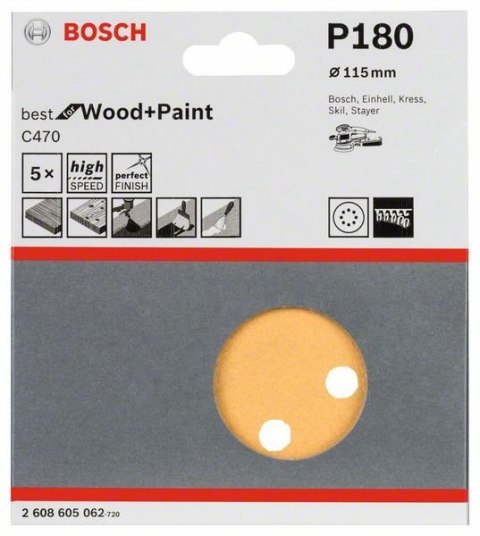 KRĄŻEK ŚCIERNY RW D115 G180 5PC. BOSCH KRĄŻEK ŚCIERNY RW D115 G180 5PC. BOSCH
