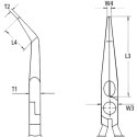 SZCZYPCE IZOLOWANE WYDŁUŻONE WYGIĘTE TNĄCE PÓŁOKRĄGŁE 200MM KNIPEX