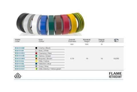 TAŚMA ELEKTROIZOLACYJNA 10M*15MM SZARA BM GROUP TAŚMA ELEKTROIZOLACYJNA 10M*15MM SZARA BM GROUP