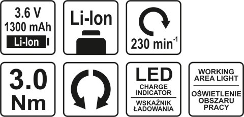 WKRĘTAK AKUMULATOROWY 3.6V 1.3 AH YATO WKRĘTAK AKUMULATOROWY 3.6V 1.3 AH YATO