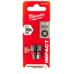 BIT, GROT, KOŃCÓWKA TORX TX50 25MM 2 SZT. MILWAUKEE