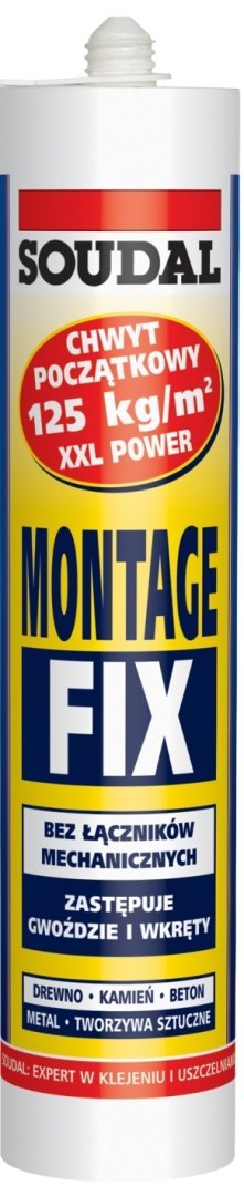 KLEJ MONTAŻOWY MONTAGE FIX 280ML SOUDAL KLEJ MONTAŻOWY MONTAGE FIX 280ML SOUDAL