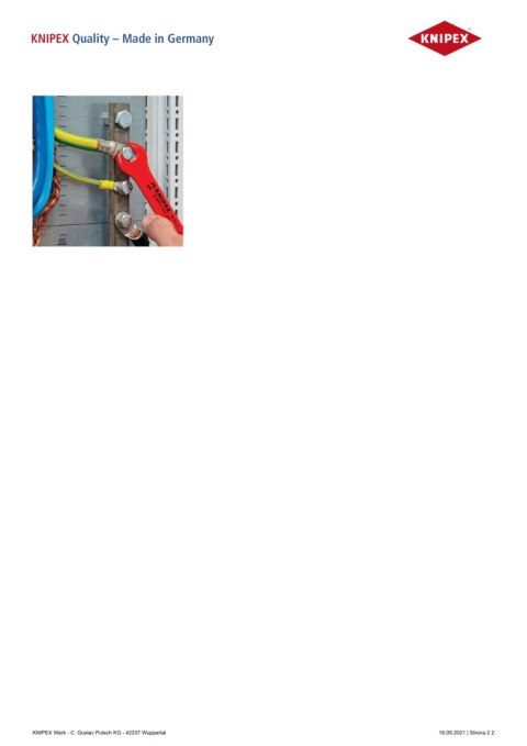 KLUCZ PŁASKI IZOLOWANY 1000V 13MM KNIPEX KLUCZ PŁASKI IZOLOWANY 1000V 13MM KNIPEX