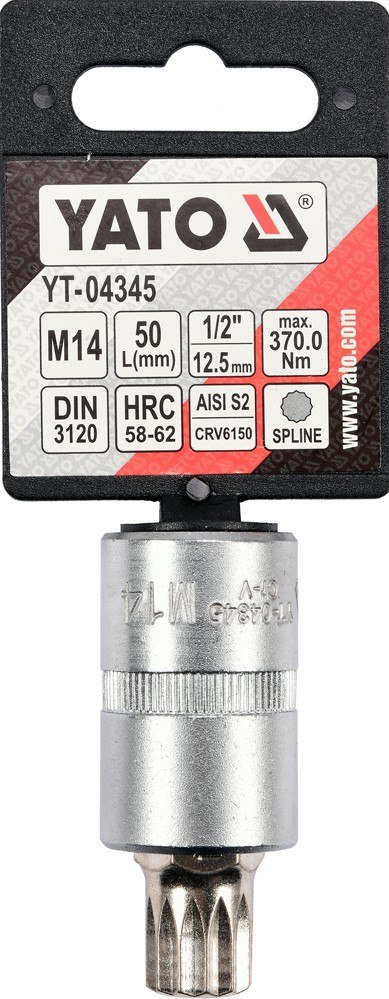 KLUCZ TRZPIENIOWY L55MM SPLINE 1/2'' M14 YATO KLUCZ TRZPIENIOWY L55MM SPLINE 1/2'' M14 YATO