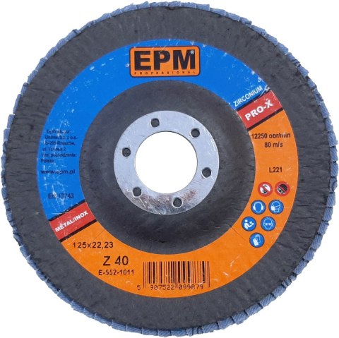 LAMELKA CYRKONOWA EPM PRO-X GRANULACJA 80 125MM EPM LAMELKA CYRKONOWA EPM PRO-X GRANULACJA 80 125MM EPM