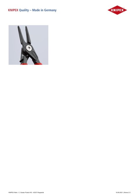 PRECYZYJNE SZCZYPCE DO PIERŚCIENI WEW.PROSTE 140MM KNIPEX PRECYZYJNE SZCZYPCE DO PIERŚCIENI WEW.PROSTE 140MM KNIPEX