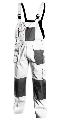 SPODNIE ROBOCZE NA SZELKACH BIAŁE HD ROZMIAR M/50 NEO