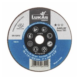 TARCZA PŁASKA T1A 50*1.0*10.0 A46S-BF INOX LUKAS