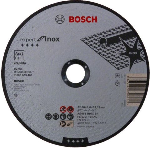 TARCZA TNĄCA MPP INOX 180*22*1,6 BOSCH TARCZA TNĄCA MPP INOX 180*22*1,6 BOSCH