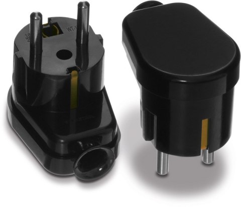 WTYCZKA KĄTOWA ROZBIERALNA UNI-SCHUKO, 2P+Z 16A, 250V CZARNA VOLTEO WTYCZKA KĄTOWA ROZBIERALNA UNI-SCHUKO, 2P+Z 16A, 250V CZARNA VOLTEO