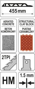 BRZESZCZOT DO PIŁY SZABLASTEJ 455MM DO CEGIEŁ I PUSTAKÓW YATO