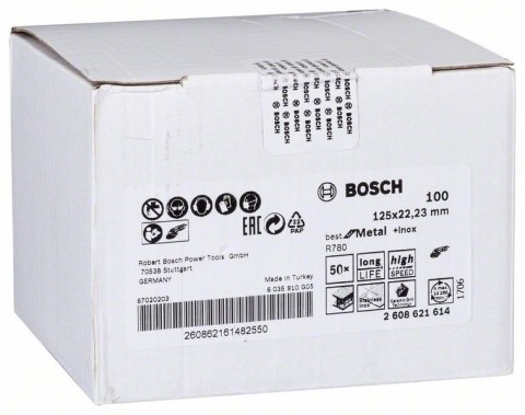 KRĄŻEK FIBRA BEST FOR METAL+INOX TYTAN R780 125MM G100 BOSCH KRĄŻEK FIBRA BEST FOR METAL+INOX TYTAN R780 125MM G100 BOSCH