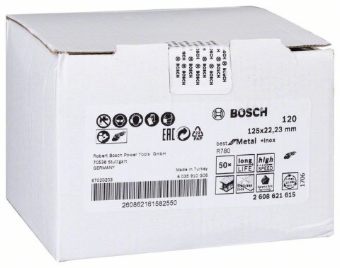 KRĄŻEK FIBRA BEST FOR METAL+INOX TYTAN R780 125MM G120 BOSCH KRĄŻEK FIBRA BEST FOR METAL+INOX TYTAN R780 125MM G120 BOSCH