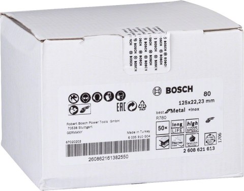 KRĄŻEK FIBRA BEST FOR METAL+INOX TYTAN R780 125MM G80 BOSCH KRĄŻEK FIBRA BEST FOR METAL+INOX TYTAN R780 125MM G80 BOSCH