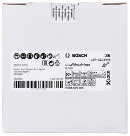 KRĄŻEK FIBROWY X-LOCK R780 GR. 36 125MM INOX BOSCH
